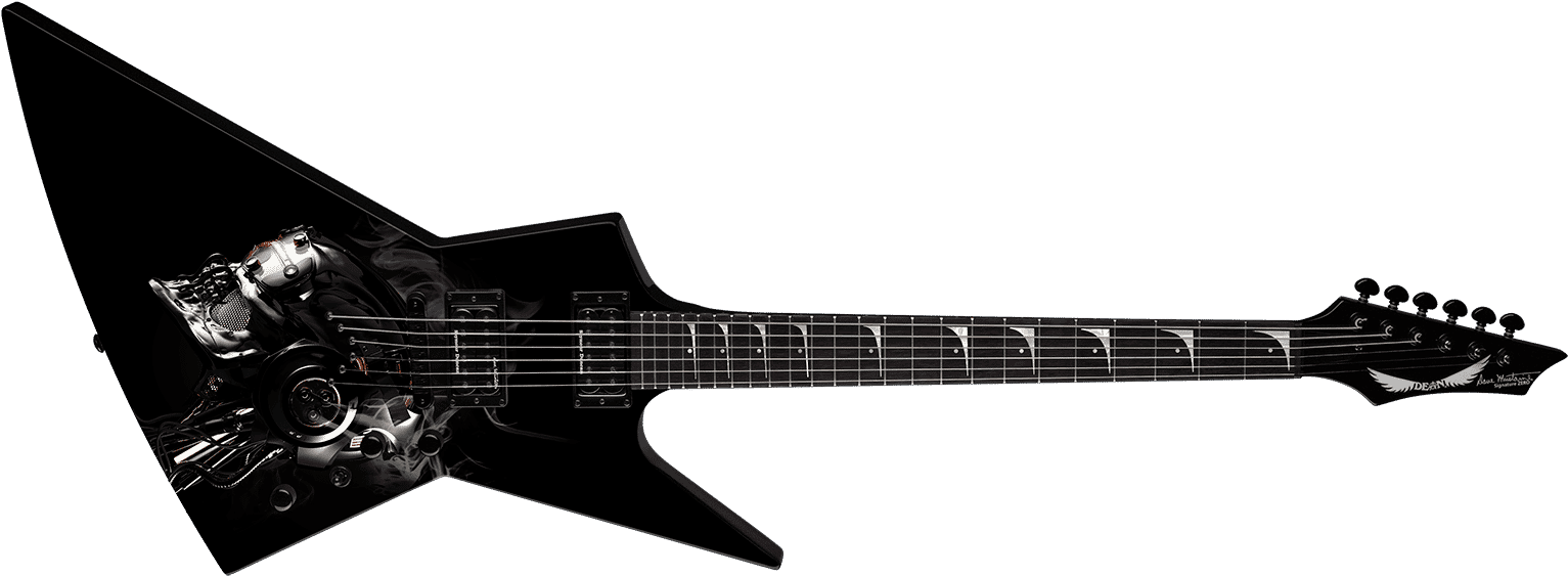 Dean Guitars - Dean Zero Dave Mustaine Vic Rattlehead Guitar (1600x621), Png Download