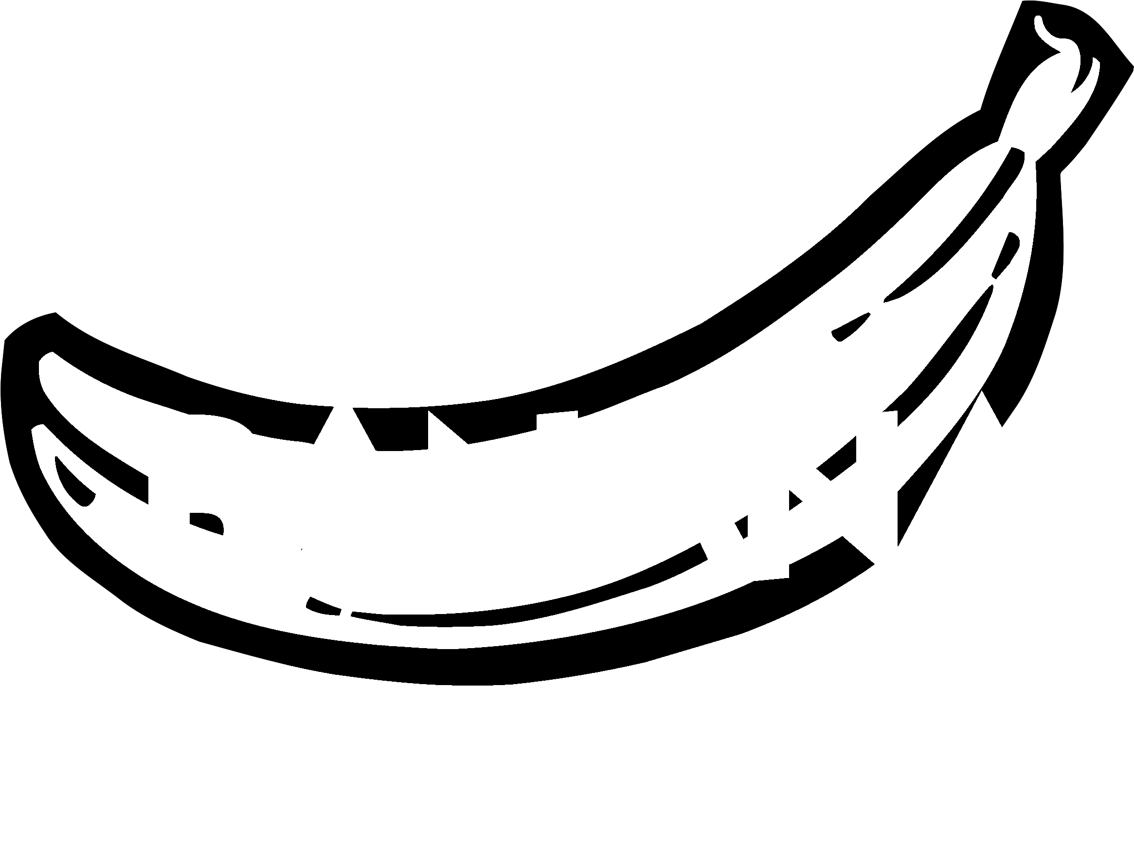 Banana Beach Bar Logo Black And White - Banana (2400x2400), Png Download