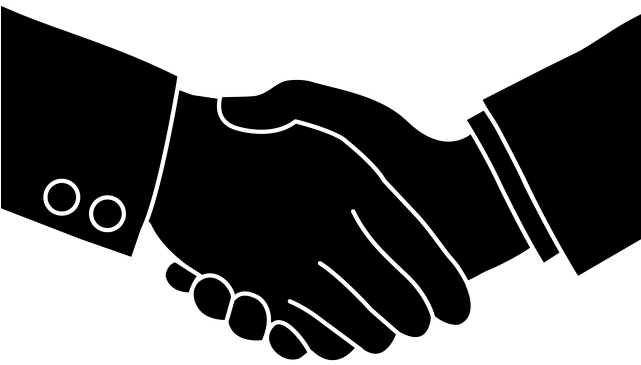 Hand Clipart Silhouette - Handshake Png (640x480), Png Download