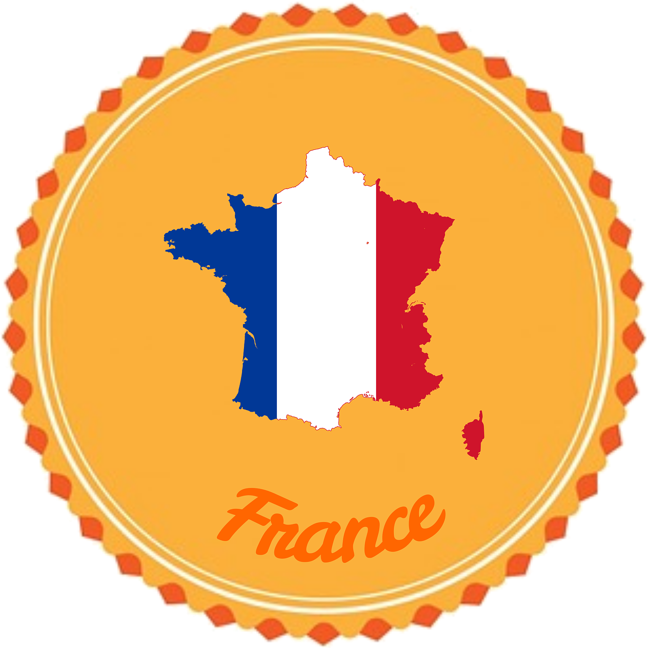 France, Badge, Flair, France, Flag, Europe, Icon - Travel Sticker Europe Png (1280x1280), Png Download