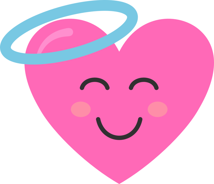 Angel Pink Heart - Smiley (900x774), Png Download