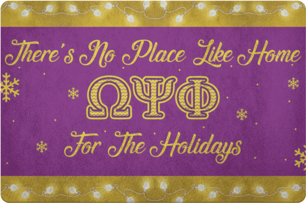 Omega Psi Phi Christmas Door Matt Unique Greek Store - Calligraphy (1024x1024), Png Download