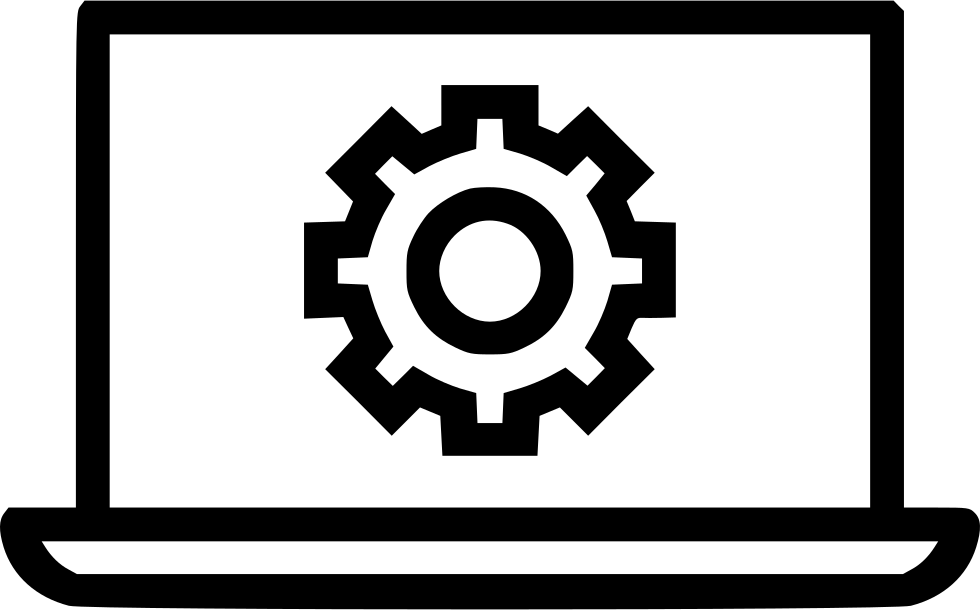 Png File Svg - Laptop With Gear Png (980x610), Png Download