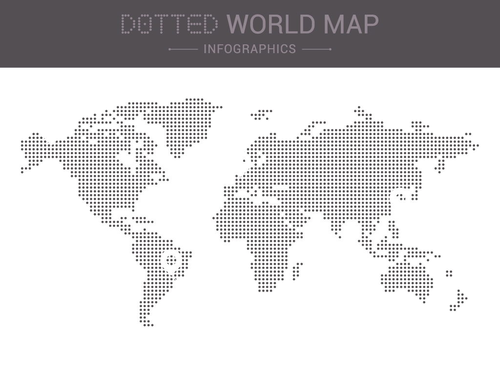 Download Dotted World Map Vector - Dotted World Map Png (1024x765), Png Download