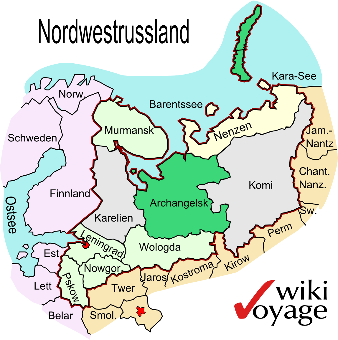 Rus Nw Arch - Map (1193x1170), Png Download
