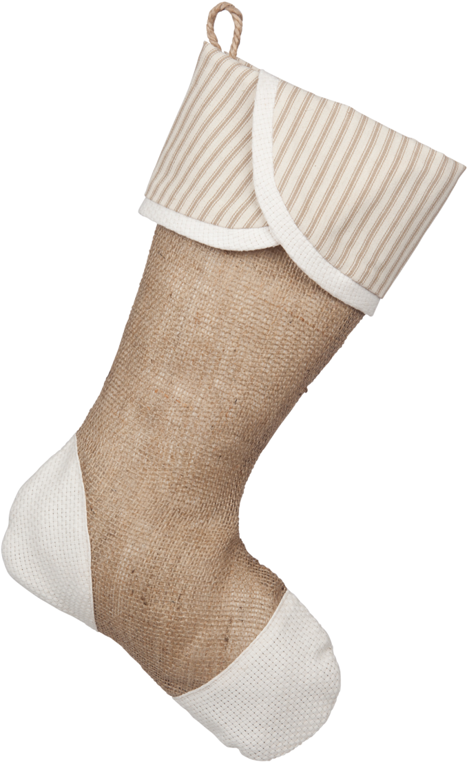 Taupe Ticking Stocking - Sock (1200x1200), Png Download