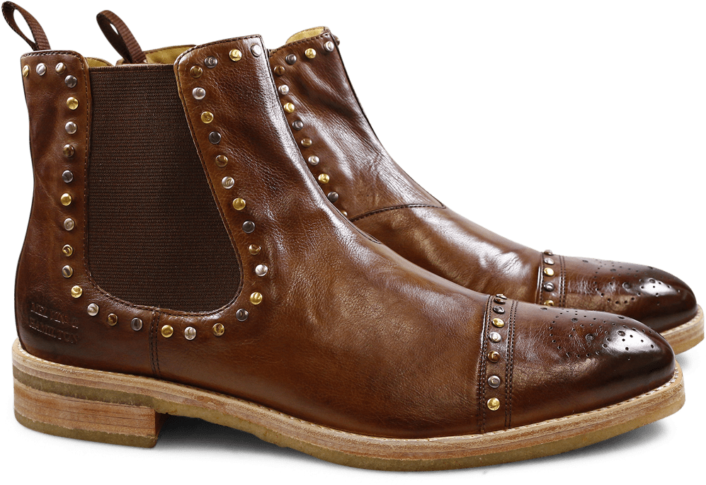 Ankle Boots Tom 1 Milano Tobacco Mixed Rivets Elastic - Chelsea Boot (1024x1024), Png Download