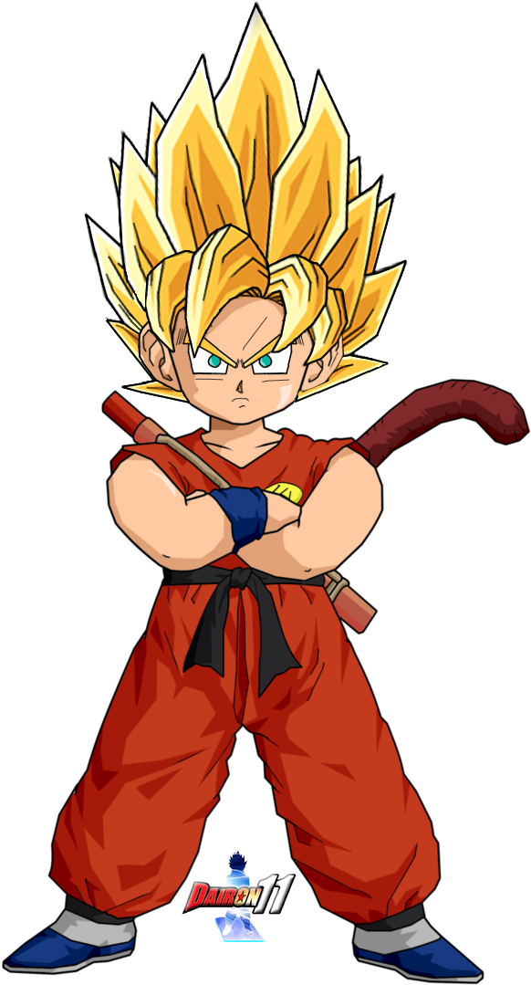Kid Goku Ssj By - Dragon Ball Goku Doll (588x1081), Png Download