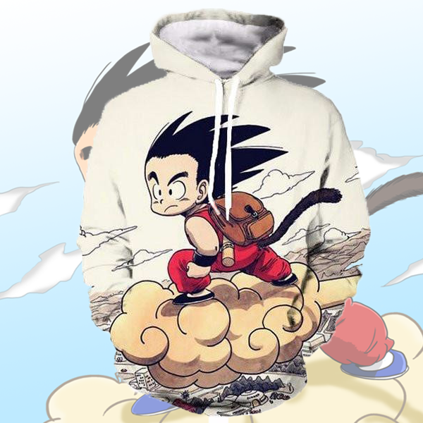 Kid Goku 3d Hooded Sweatshirt - Dbz Hoodie (600x600), Png Download