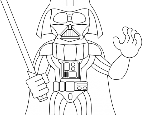 Drawn Darth Vader White Png - Draw Lego Star Wars Darth Vader (640x480), Png Download