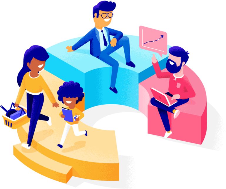 Good Business Revolves Around Happy Consumers, Clients - Cartoon (768x768), Png Download