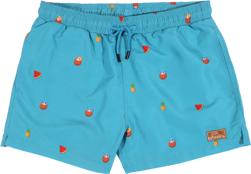 Narwal Swim Trunks Bluegreen - Board Short (1024x1024), Png Download