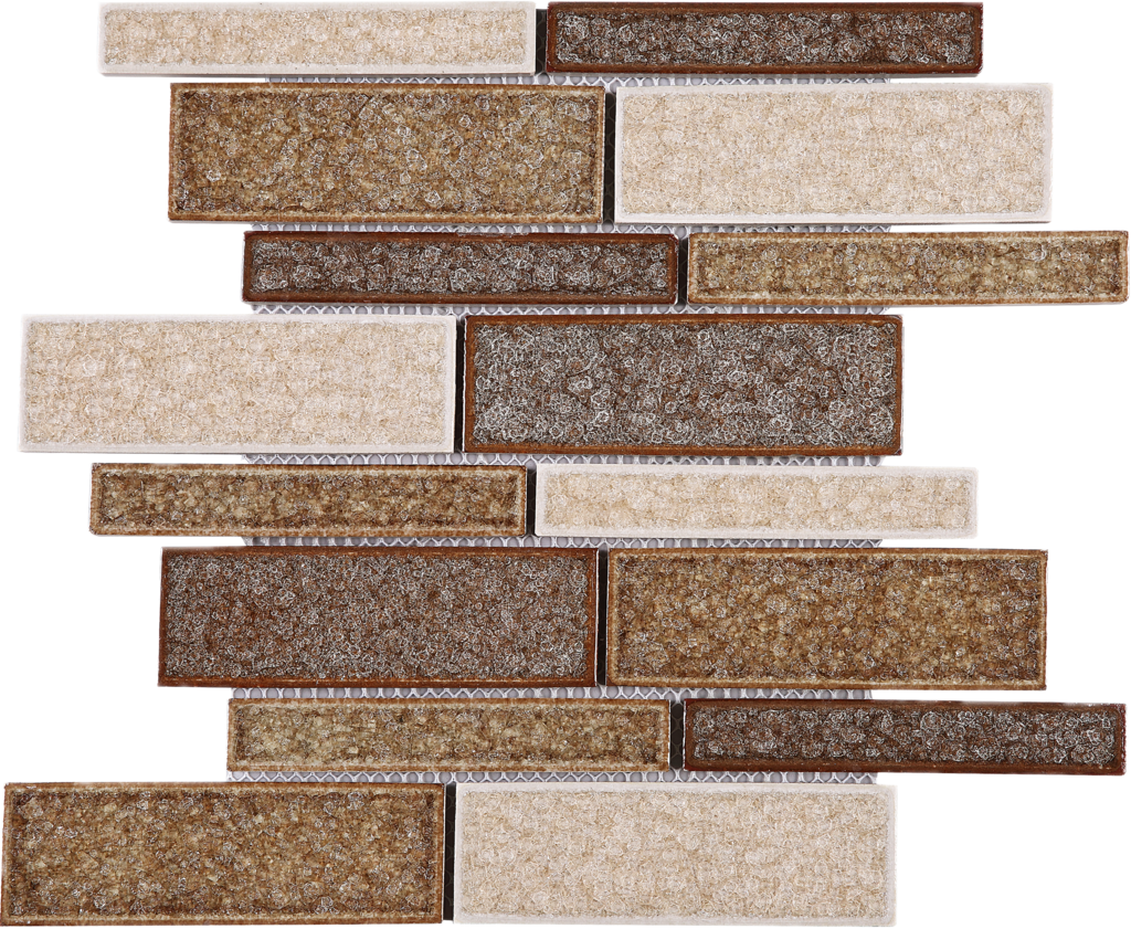 Large Brown And Beige Random Brick Glass And Ceramic - Brick Ceramic Brown (1024x841), Png Download