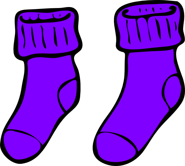 Small - Purple Socks Clipart (600x539), Png Download
