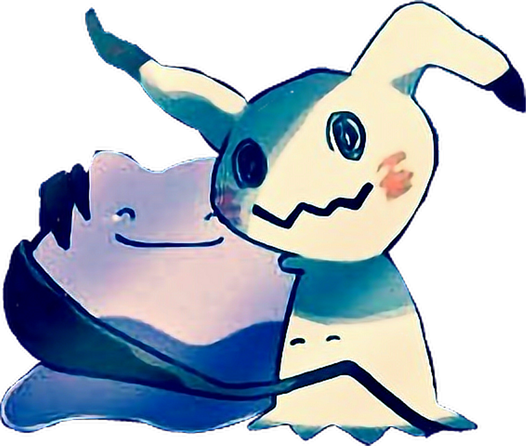 #pokemon #mimigma #mimikyu #ditto #hug #hugs #love - Cartoon (1024x868), Png Download