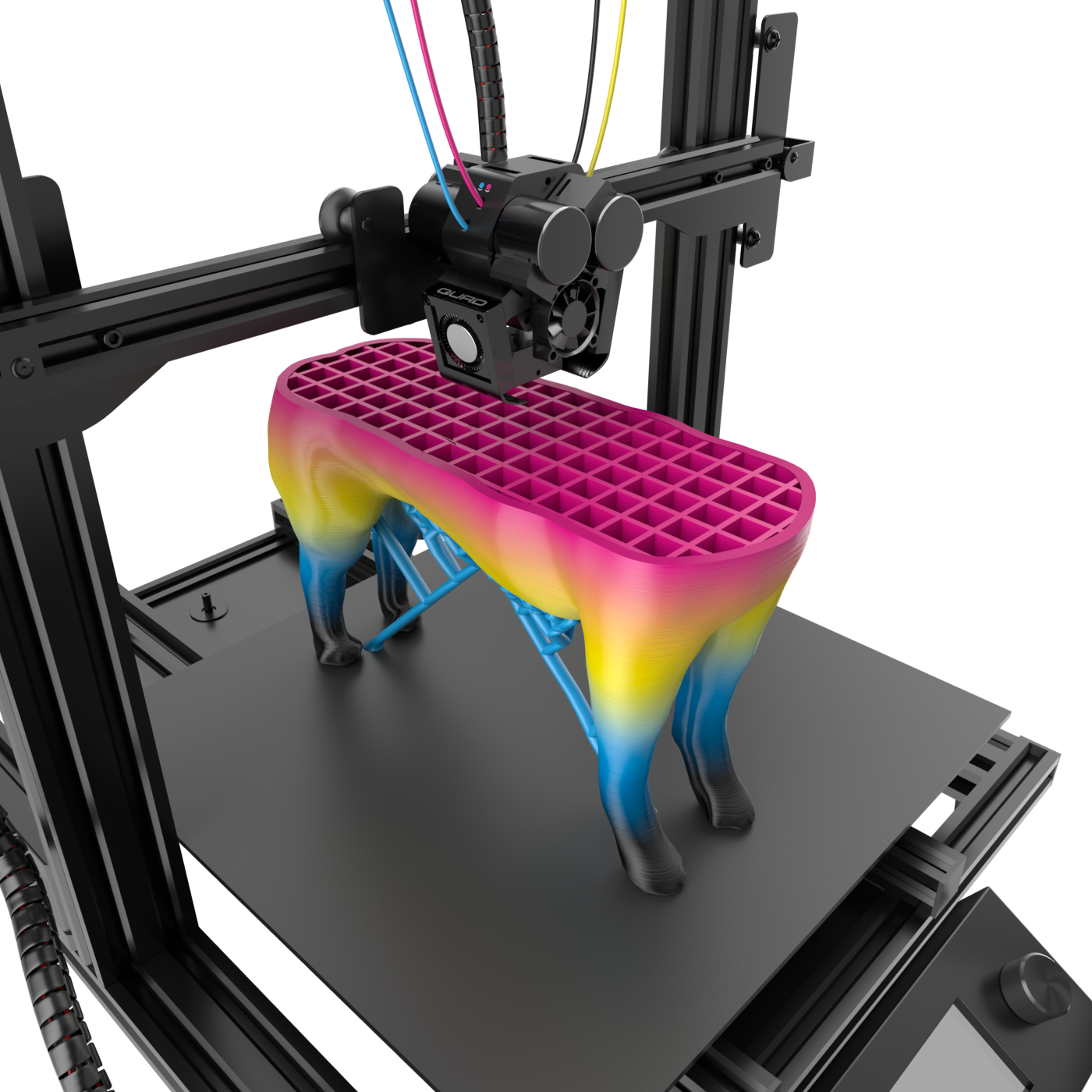 The Bowden - 3d プリンター 2 ヘッド (1400x1400), Png Download