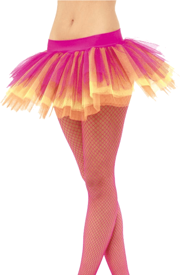 Adult Neon Multicoloured Tutu - Neon Fancy Dress (600x951), Png Download