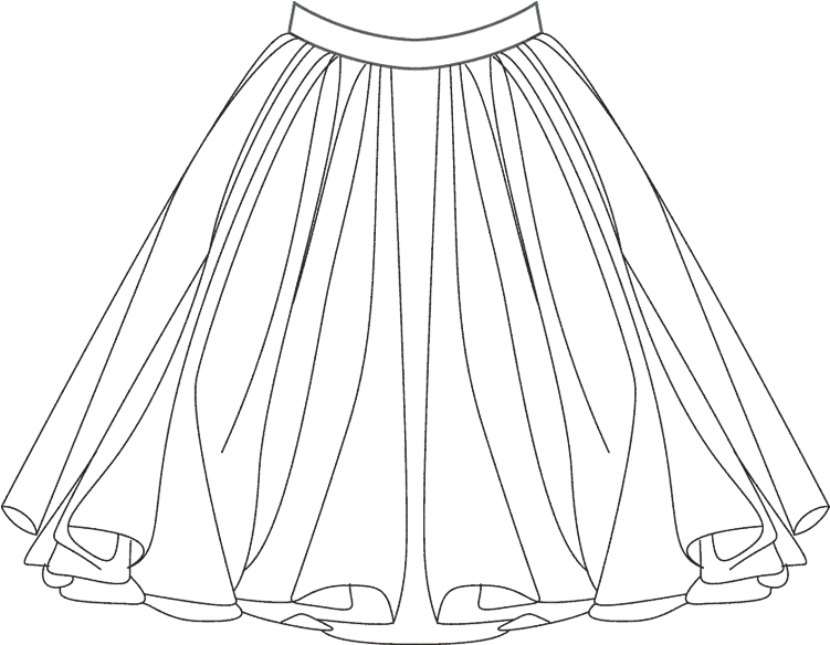 Repetto Romantic Tutu - Skirt Drawing Png (850x750), Png Download