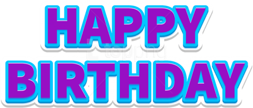 Free Png Download Happy Birthday Text Purple Png Images - Electric Blue (850x370), Png Download