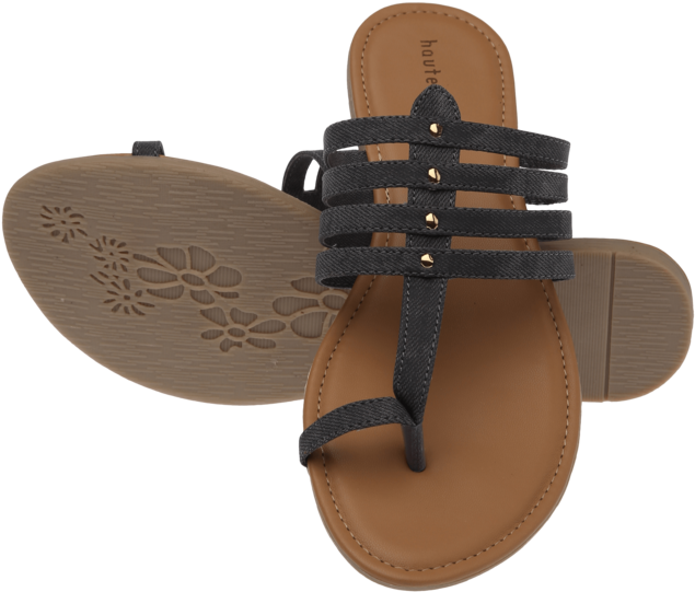Womens Slipon Flat Chappal - Slide Sandal (640x960), Png Download