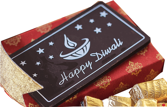 Jus' Trufs Happy Diwali Bar - Chocolate (700x700), Png Download