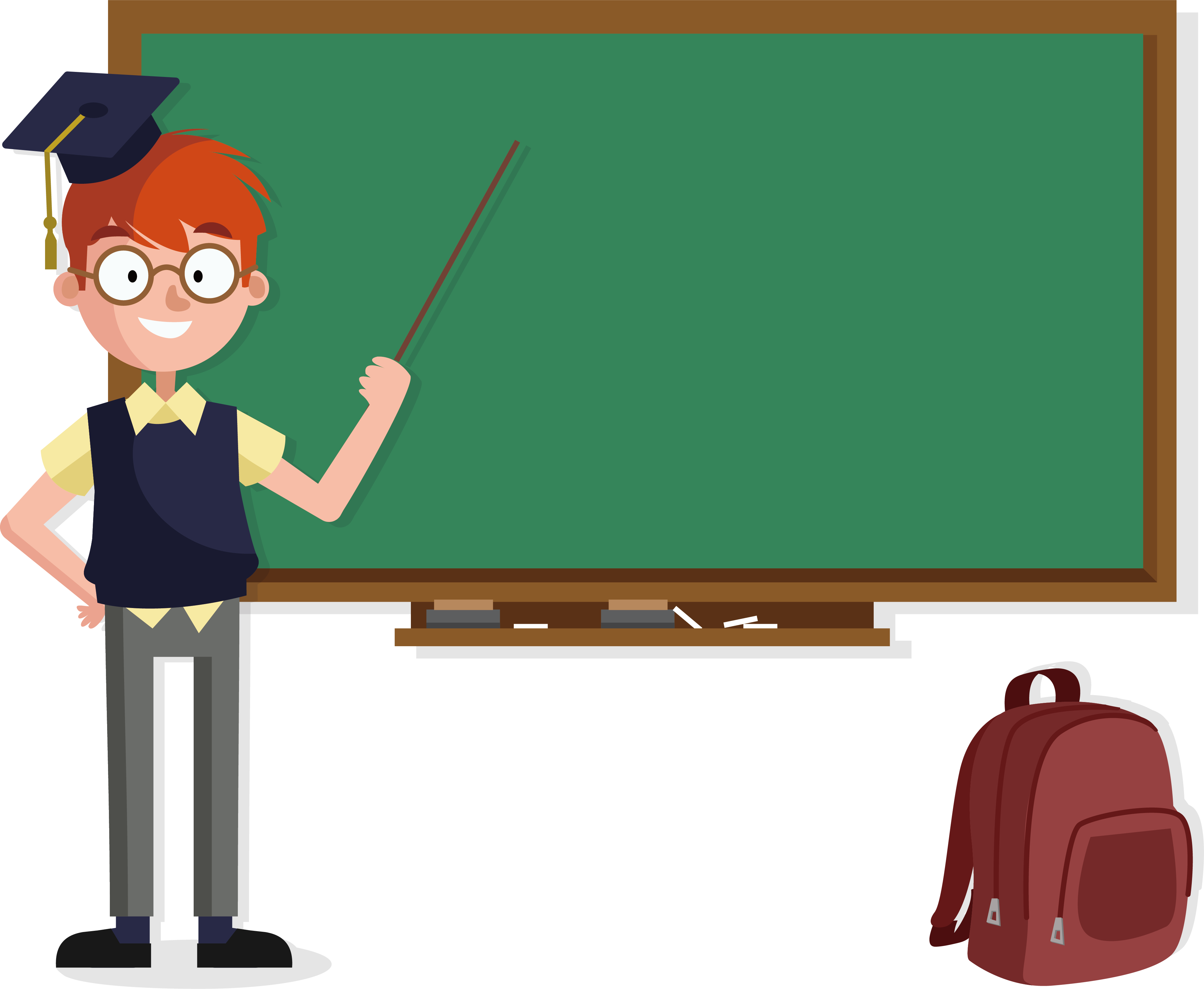 download cartoon teacher with blackboard full size png image pngkit cartoon teacher with blackboard