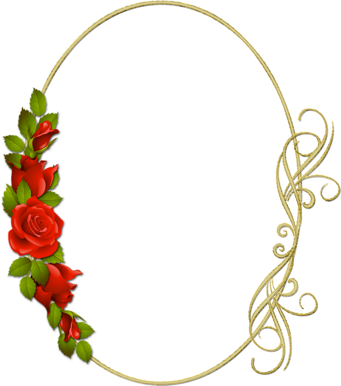 Фотки Floral Border, Art Clipart, Framed Art, Clip - Marcos Con Rosas Rojas (684x774), Png Download