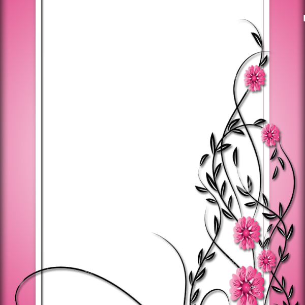 Floral Frame Pink Png (600x600), Png Download
