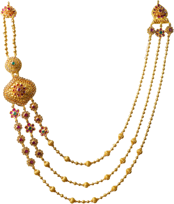 Polka Design Layer Necklace - 5 Gm Gold Necklace Designs (629x700), Png Download