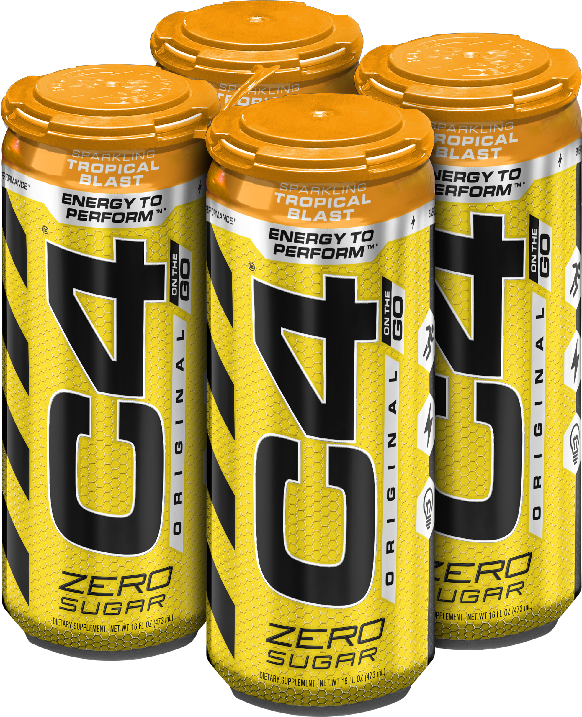 C4 Original Carbonated, Pre Workout Energy Drink, 4-16oz (1972x2432), Png Download