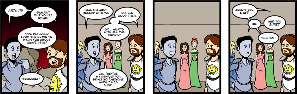 2010 08 16 - Le Morte D Arthur Comic Strip (1100x375), Png Download