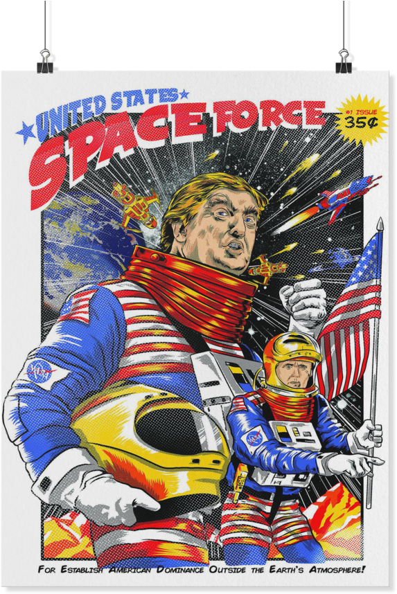 United States Space Force Funny Trump And Pence Political (1024x1024), Png Download