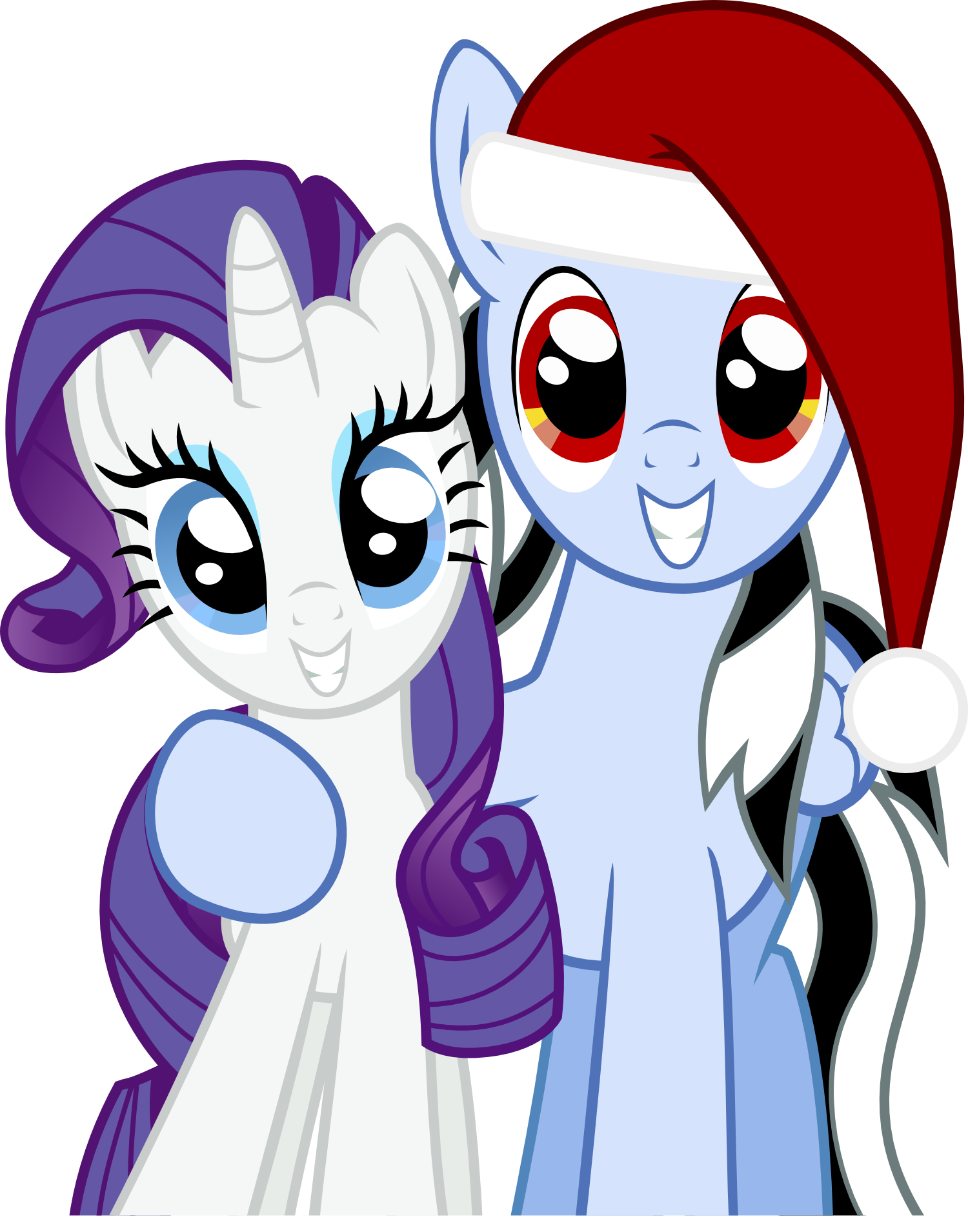 Merry Christmas From Beat Shock And Rarity - Cartoon (1500x1909), Png Download