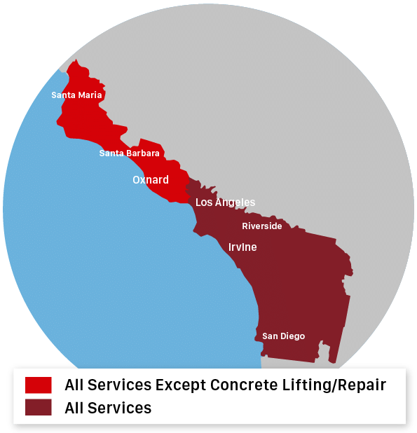 Service Area For Saber Foundation Repair - Map (595x618), Png Download