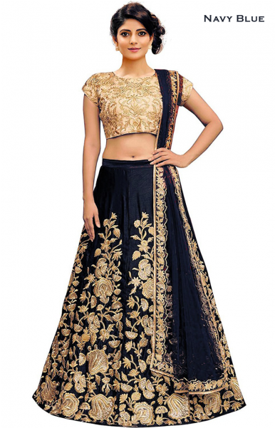 Silk Lehenga Blue Color (600x600), Png Download