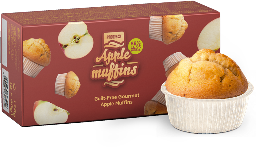 2 X Apple Muffins - Prozis Muffins (1000x1000), Png Download