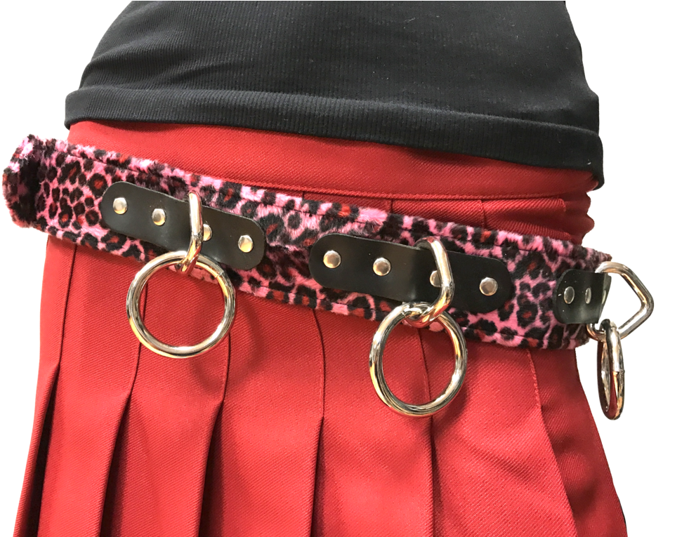 Pink Leopard Print Large Bondage Ring Heavy Duty Leather - Shoulder Bag (1024x764), Png Download