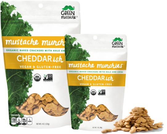 Green Mustache Munchies (600x531), Png Download