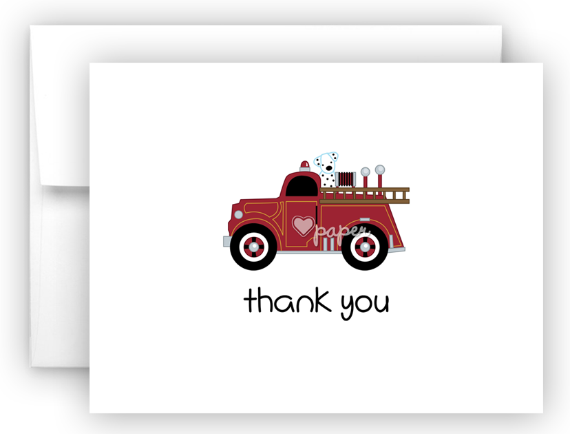 Firetruck Fire Truck Printed Thank You Cards • Folded - Jeep Wrangler (828x630), Png Download