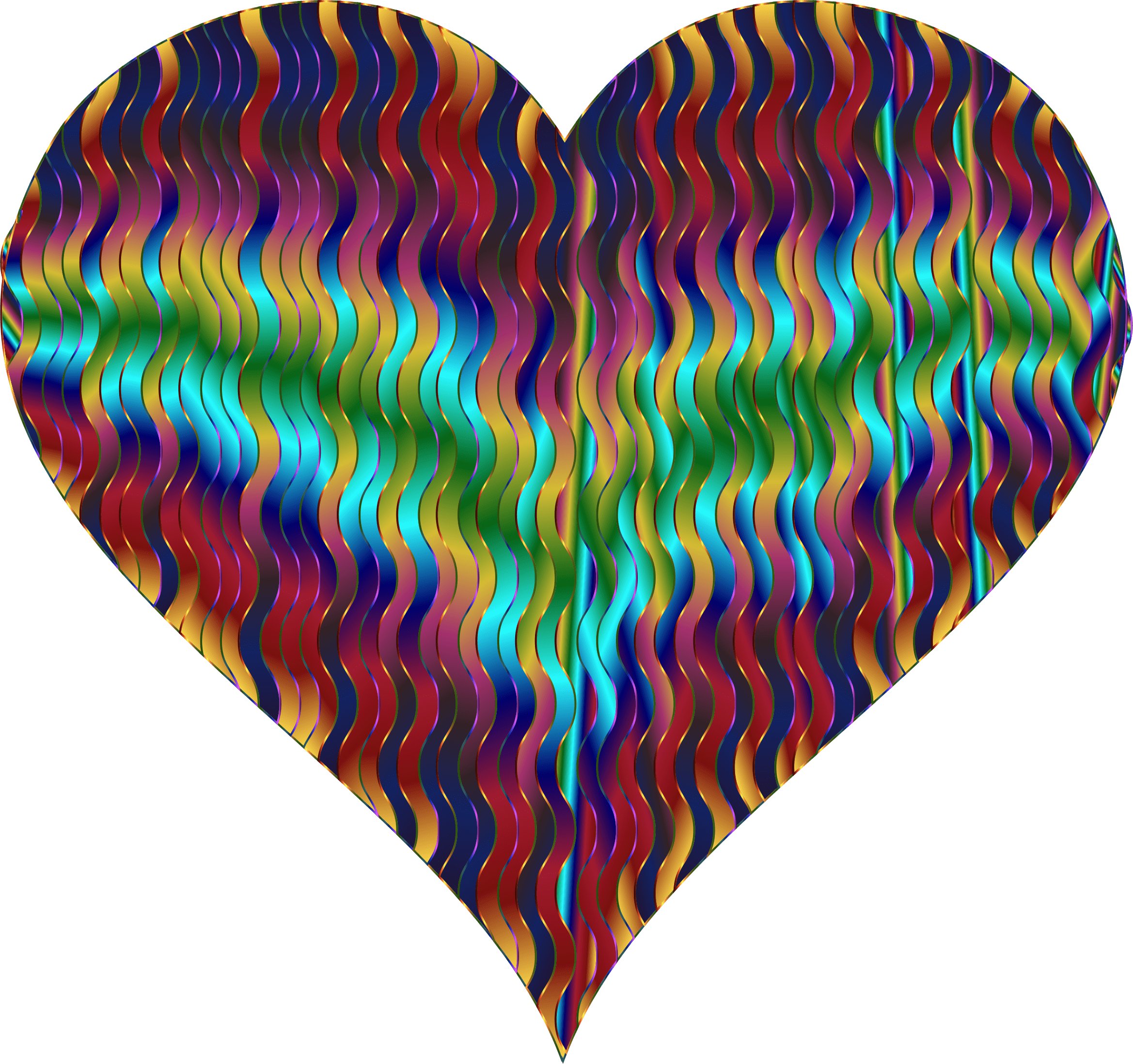 Wavy Line With Heart Clip Art - Heart (2338x2196), Png Download
