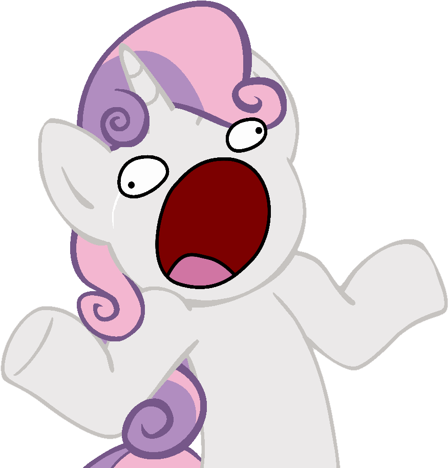Safe, Shrug, Shrugpony, Simple Background, Solo, Sweetie - Cartoon (945x945), Png Download