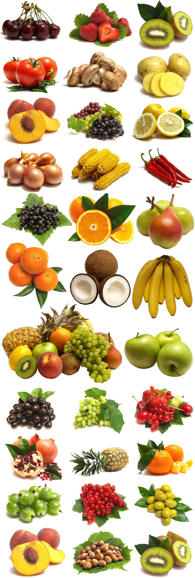 And Of Vegetables Collection Large Fruits Clipart - Fruits Png (658x1945), Png Download