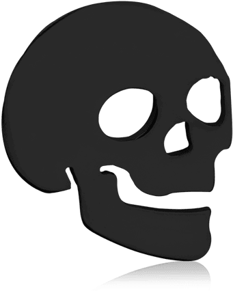 Tinkalink Absolute Black Skull Charm - Skull (600x600), Png Download