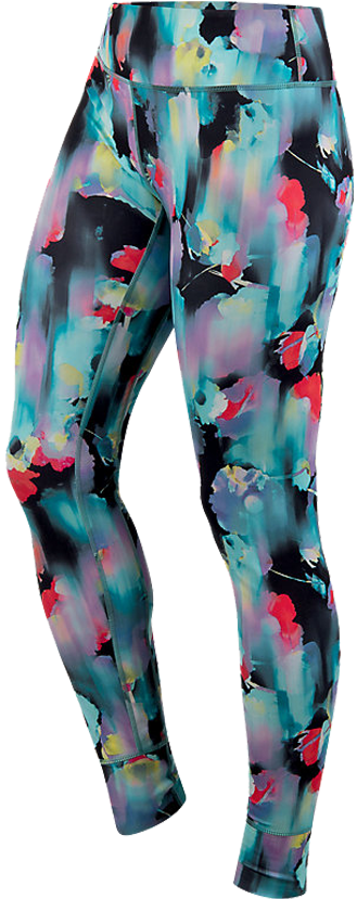 Asics Women's Printed Tight Inkblot Floral - Tights (960x960), Png Download