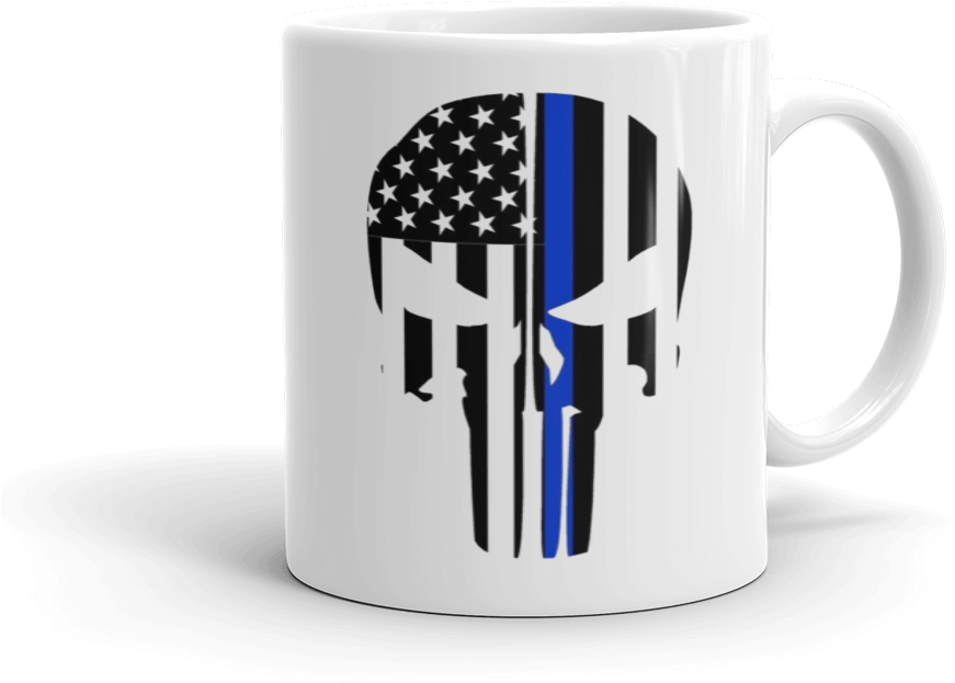 Punisher Skull Coffee Mug - Punisher Flag Skull (1000x1000), Png Download