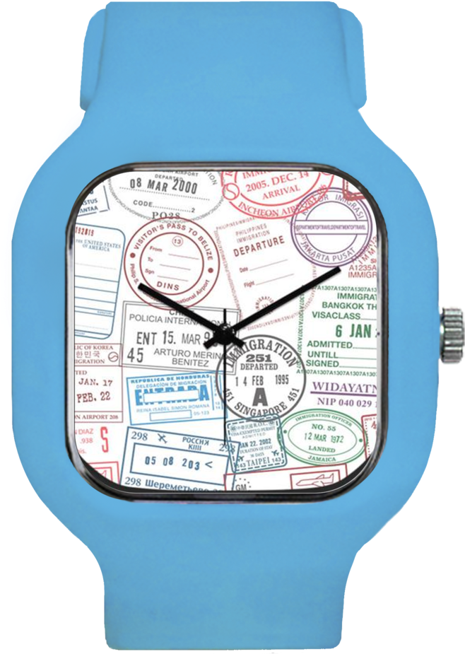 Passport Stamps - Analog Watch (900x1200), Png Download