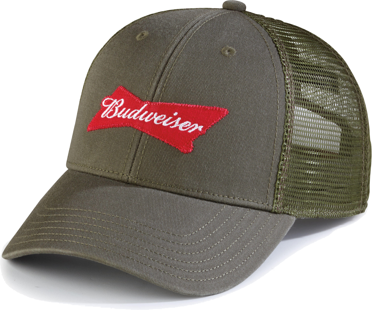 Budweiser Green Military Cap - Baseball Cap (1422x1186), Png Download