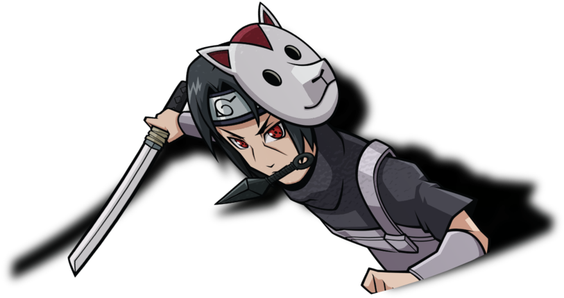 Anbu Itachi Half Peeker Sticker - Cartoon (1280x1280), Png Download