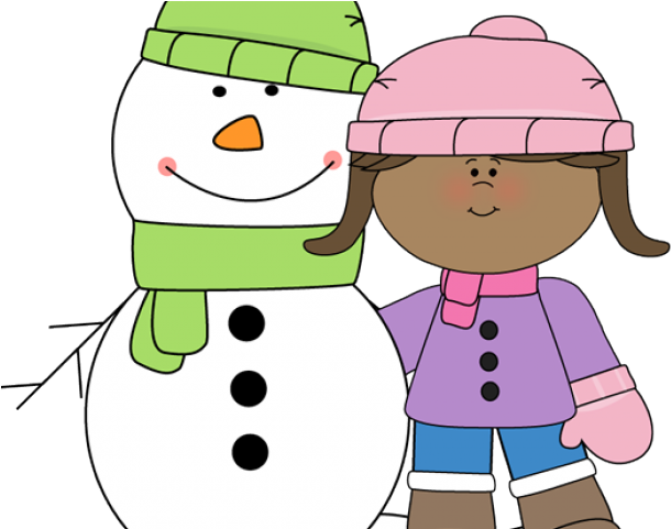Snowman Clipart Child - Clip Art Kids Winter (640x480), Png Download