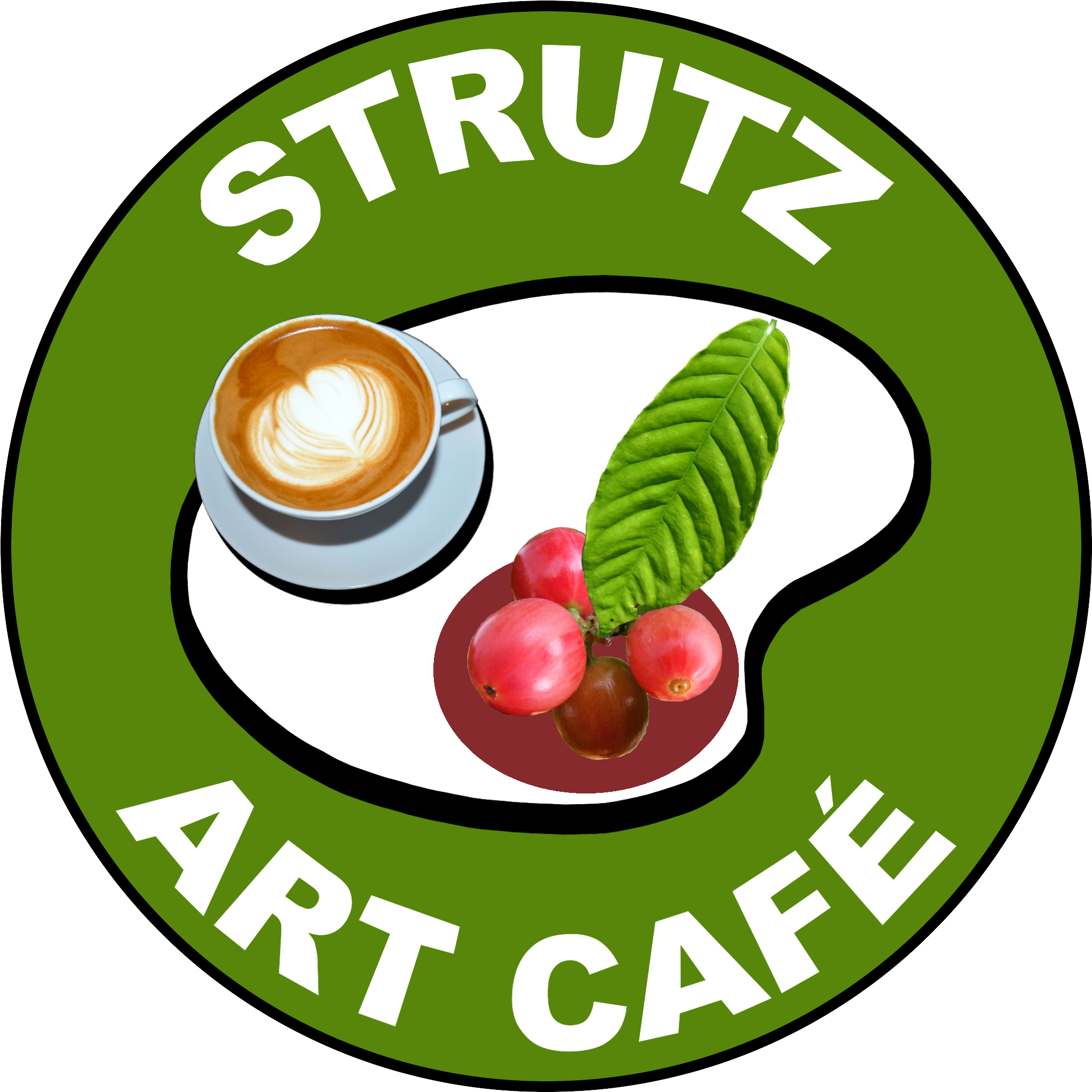 Logo Design Strutz Art Cafe Png V2 - Emblem (2200x2200), Png Download